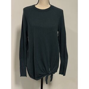 LC Lauren Conrad Crewneck Knotted Hem Sweater Green Size M